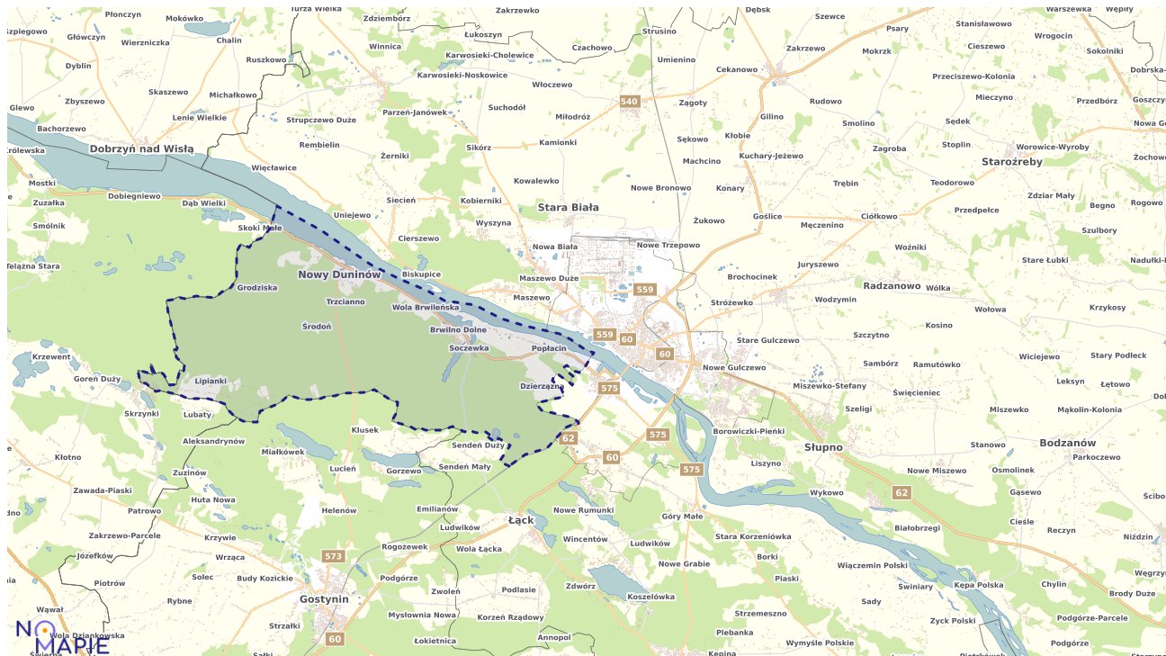 Mapa uzbrojenia terenu Nowego Duninowa